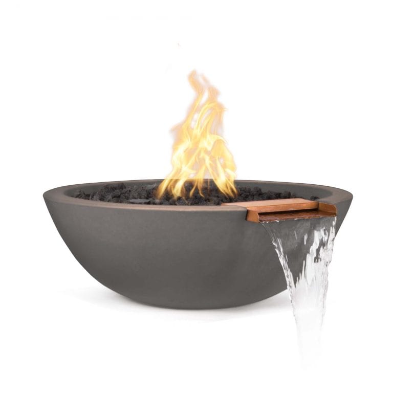 The Outdoor Plus Outdoor Fountains The Outdoor Plus Sedona Fire & Water Bowl in GFRC Concrete