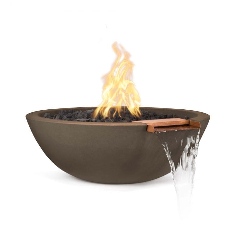 The Outdoor Plus Outdoor Fountains The Outdoor Plus Sedona Fire & Water Bowl in GFRC Concrete