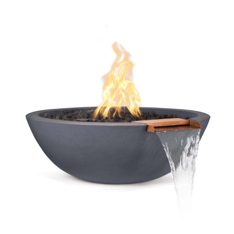 The Outdoor Plus Outdoor Fountains The Outdoor Plus Sedona Fire & Water Bowl in GFRC Concrete