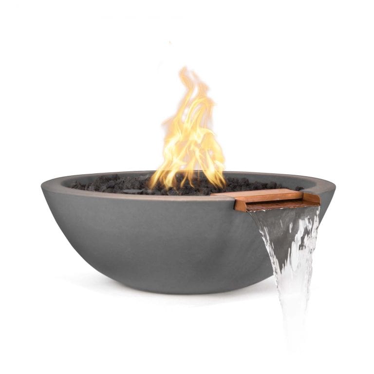 The Outdoor Plus Outdoor Fountains The Outdoor Plus Sedona Fire & Water Bowl in GFRC Concrete