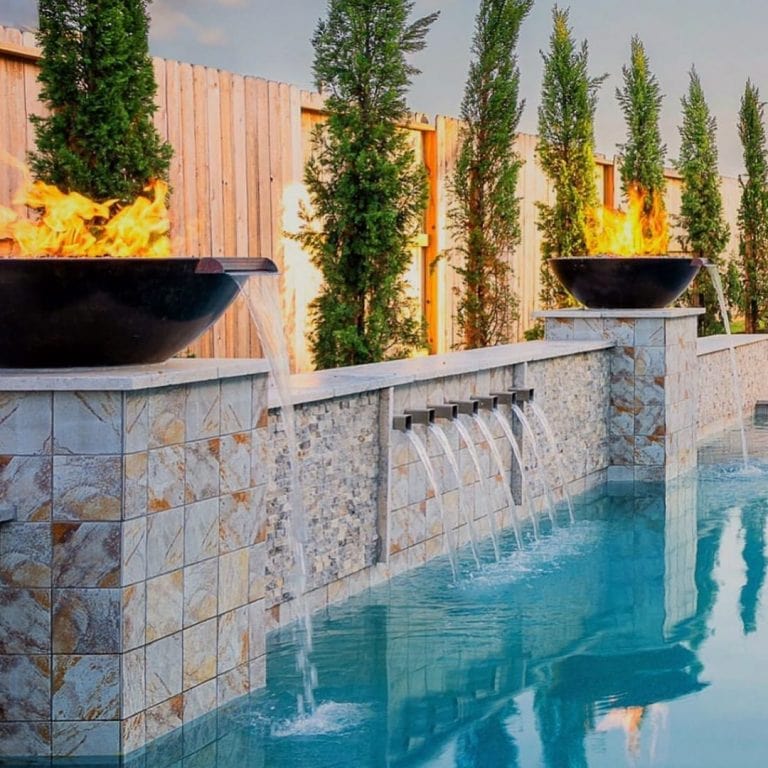 The Outdoor Plus Outdoor Fountains The Outdoor Plus Sedona Fire & Water Bowl in GFRC Concrete