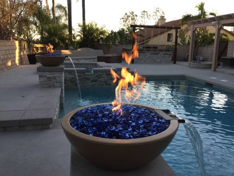 The Outdoor Plus Outdoor Fountains The Outdoor Plus Sedona Fire & Water Bowl in GFRC Concrete