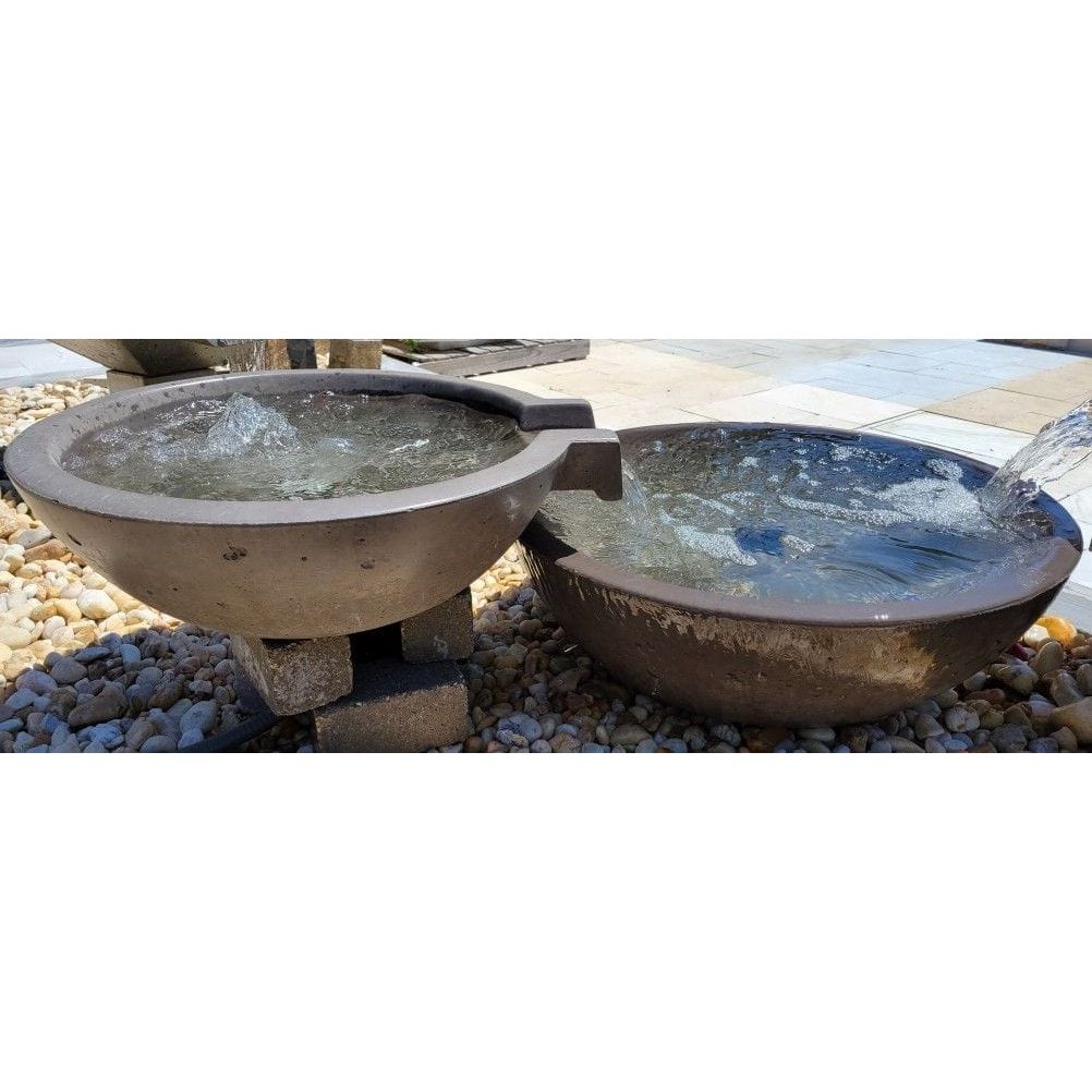 Travertine & More Bown Fountain Kits Travertine & More TessaRai Double Bowl Fountain Kit