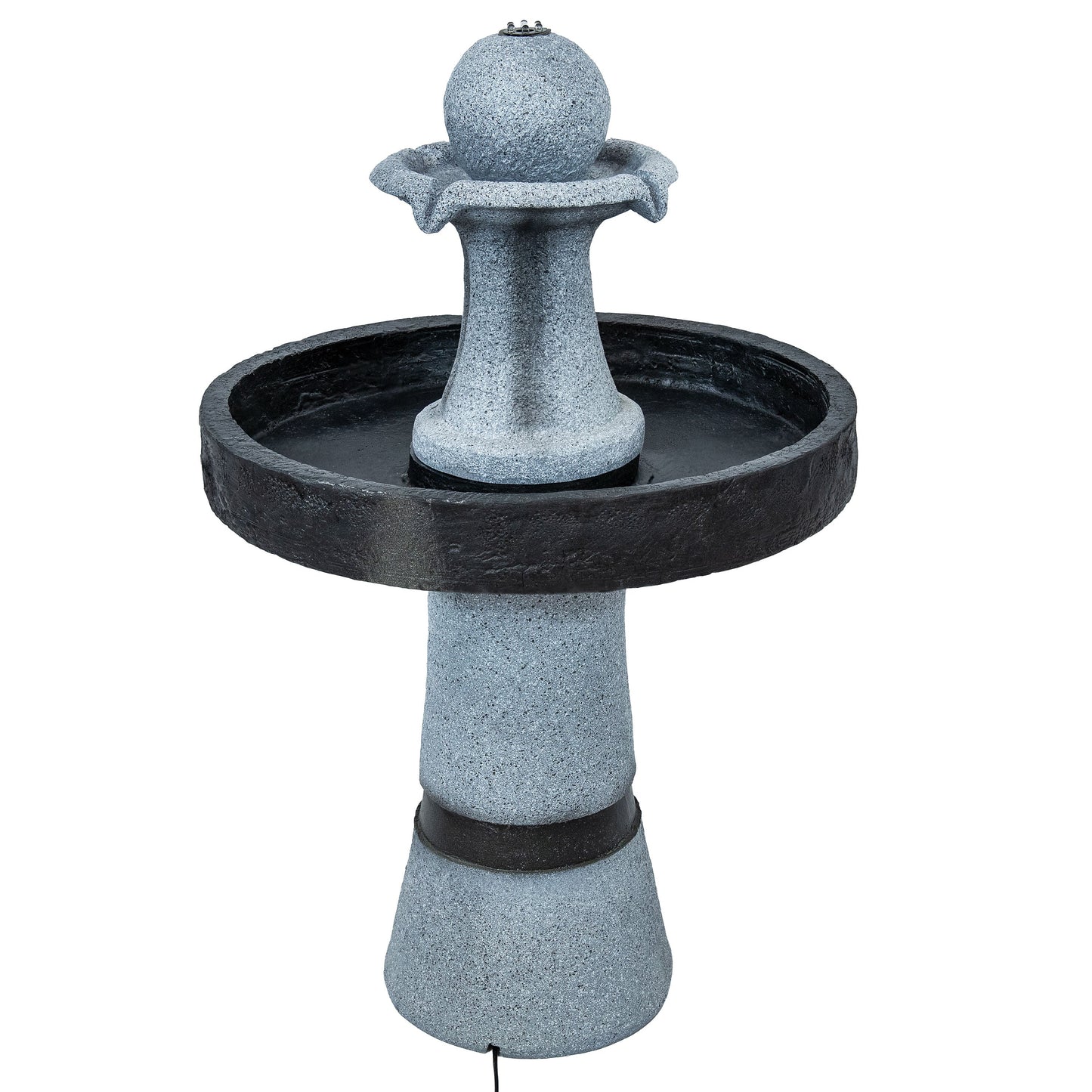 Sunnydaze 29.5" Contemporary 2-Tone Outdoor Water Fountain with Light