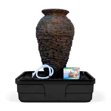 Aquascape Fountain Kit Aquascape Medium Stacked Slate Urn Landscape Fountain Kit 58090