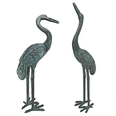 Design Toscano Garden Statues Design Toscano Medium Cranes Cast Bronze Garden Statue Set SU2050