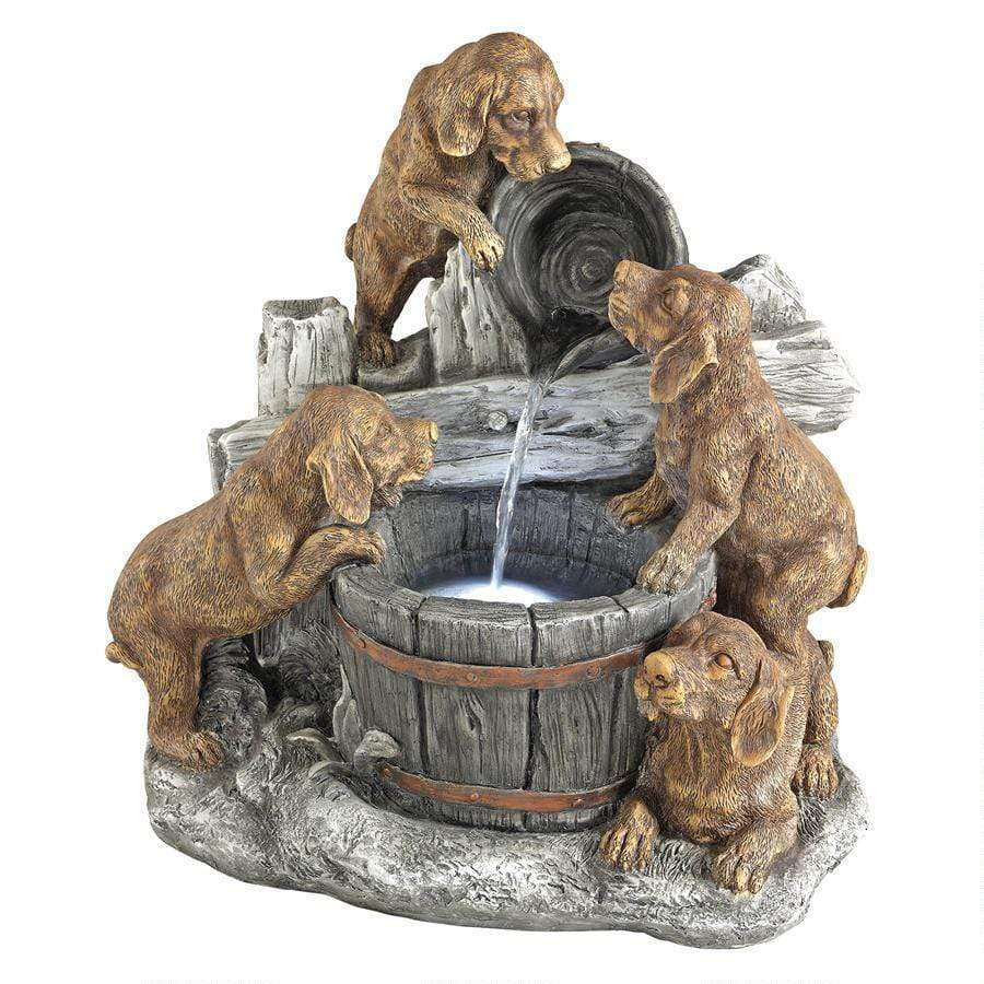 Design Toscano Outdoor Fountains Design Toscano Puppy Pail Pour Dog Garden Fountain SH382614