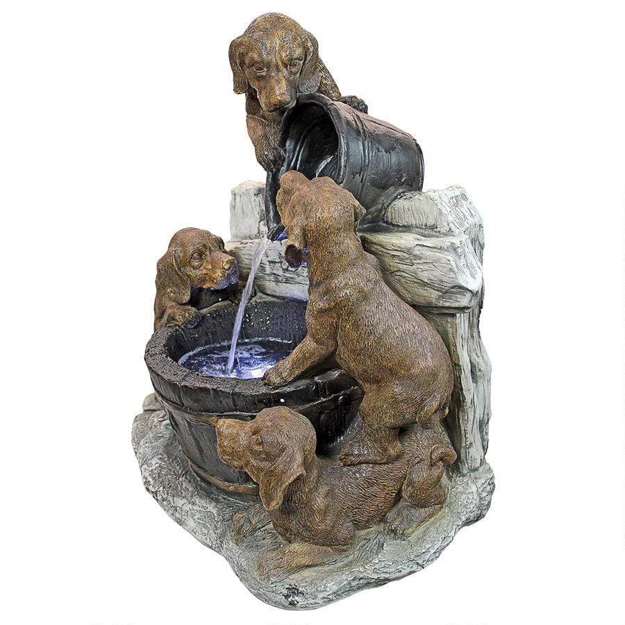 Design Toscano Outdoor Fountains Design Toscano Puppy Pail Pour Dog Garden Fountain SH382614