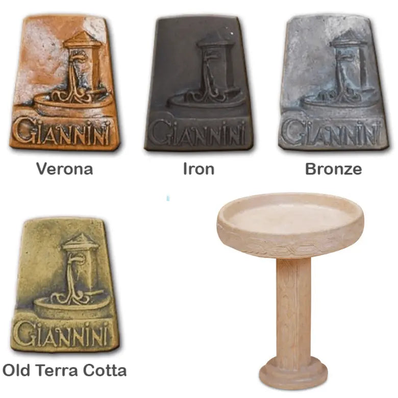 Giannini Garden Bird Bath Outdoor Cast Stone 436 436