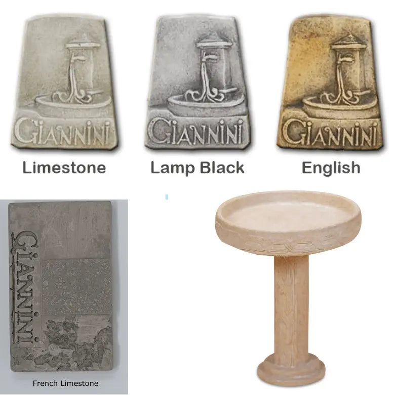 Giannini Garden Bird Bath Outdoor Cast Stone 436 436