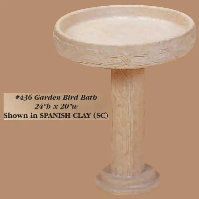 Giannini Garden Bird Bath Outdoor Cast Stone 436