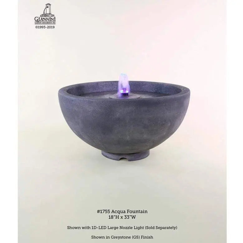 Giannini Garden Outdoor Fountains Acqua / Greystone / 18"H x 33"W Giannini Garden Acqua Greystone Concrete Outdoor Fountain 1755