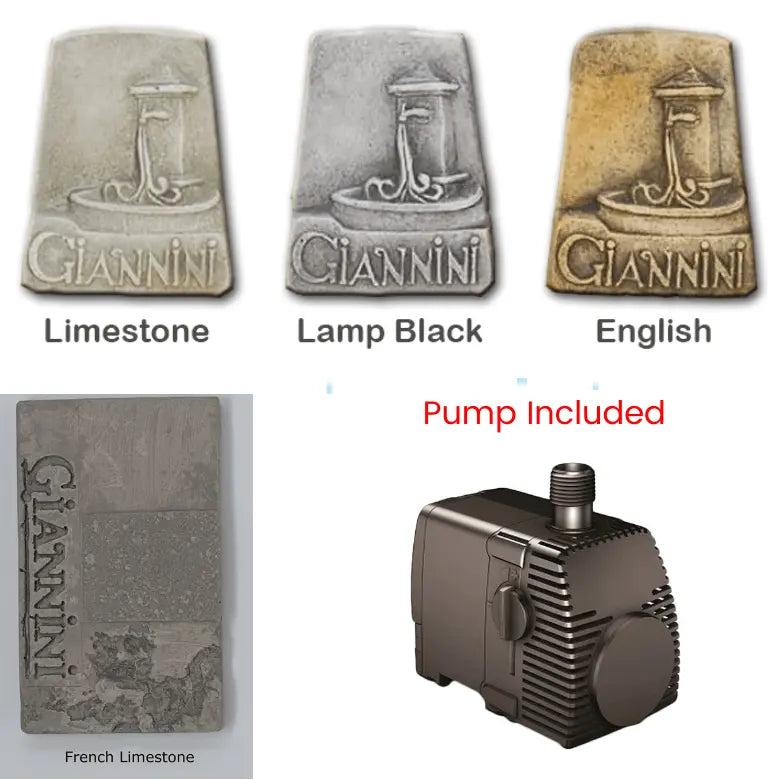 Giannini Garden Outdoor Fountains Octavius Column w/ Concrete Spout / Limestone (LS) / 82"O.D x 61"I.D x 14"H Giannini Garden Octavius Column French Limestone Concrete Outdoor Fountain 1731
