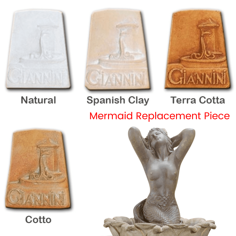 Giannini Garden Outdoor Fountains Sirena Mermaid / Natural (NAT) / Sirena Mermaid 1676 Ornament Replacement Piece (Fountain & Pump Not Included) Giannini Garden Sirena Mermaid Concrete Outdoor Fountain 1676