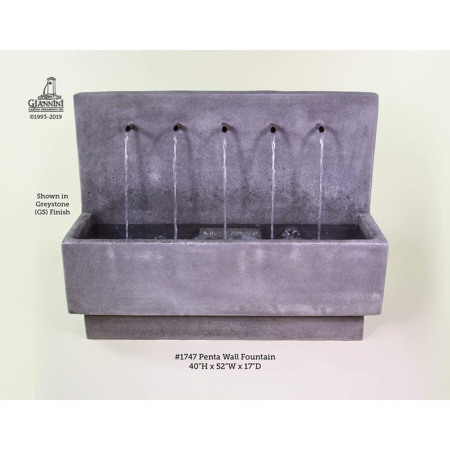 Giannini Garden Penta Concrete Wall Outdoor Fountain 1747
