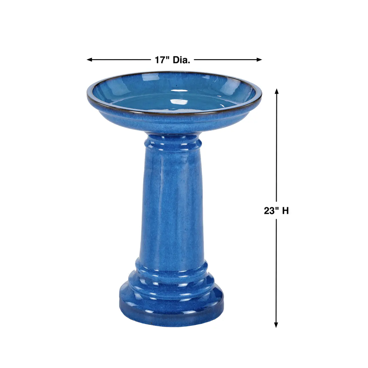 Smart Solar Aviatra Ceramic Traditional Birdbath 207104-BT 207104-BT