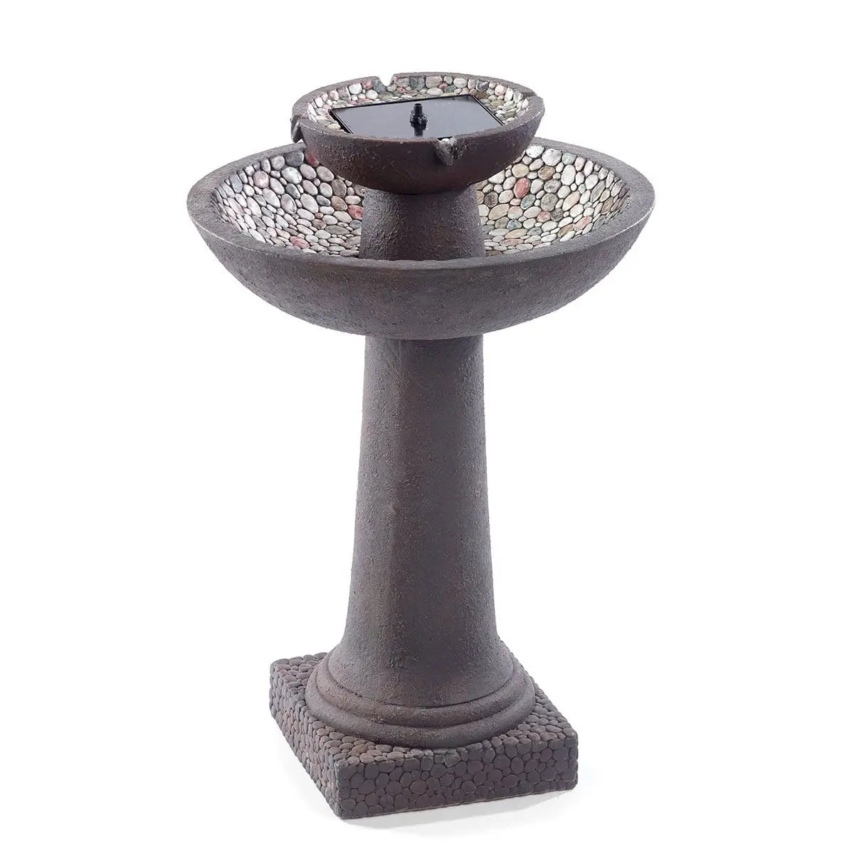 Smart Solar Outdoor Fountains Riverstone / 20.8" Diameter x 34.5" High Smart Solar Riverstone 2-Tier Solar Outdoor Fountain 34208RM1