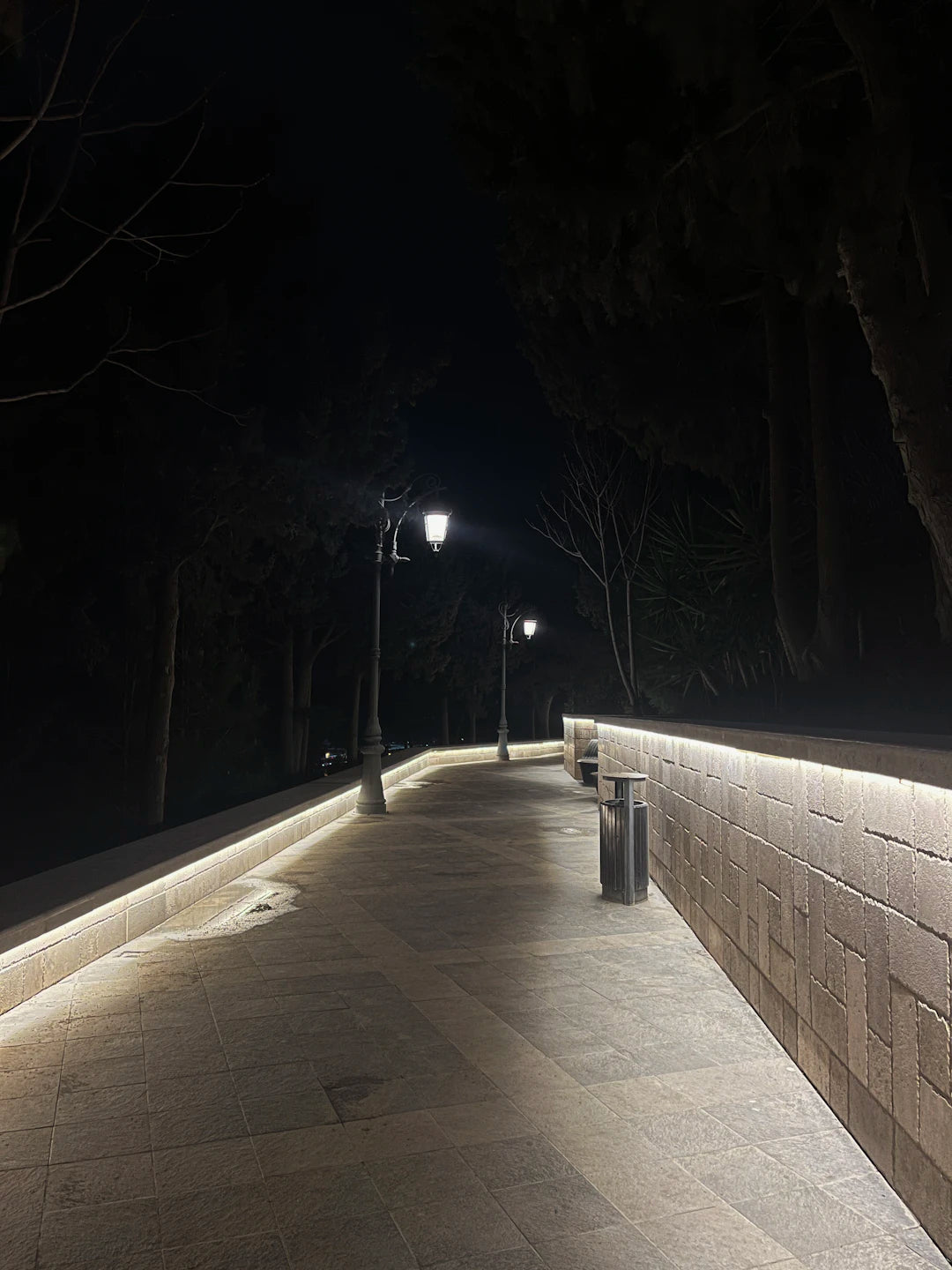 Modern Stainless Steel and Brass Lighting for Pathways