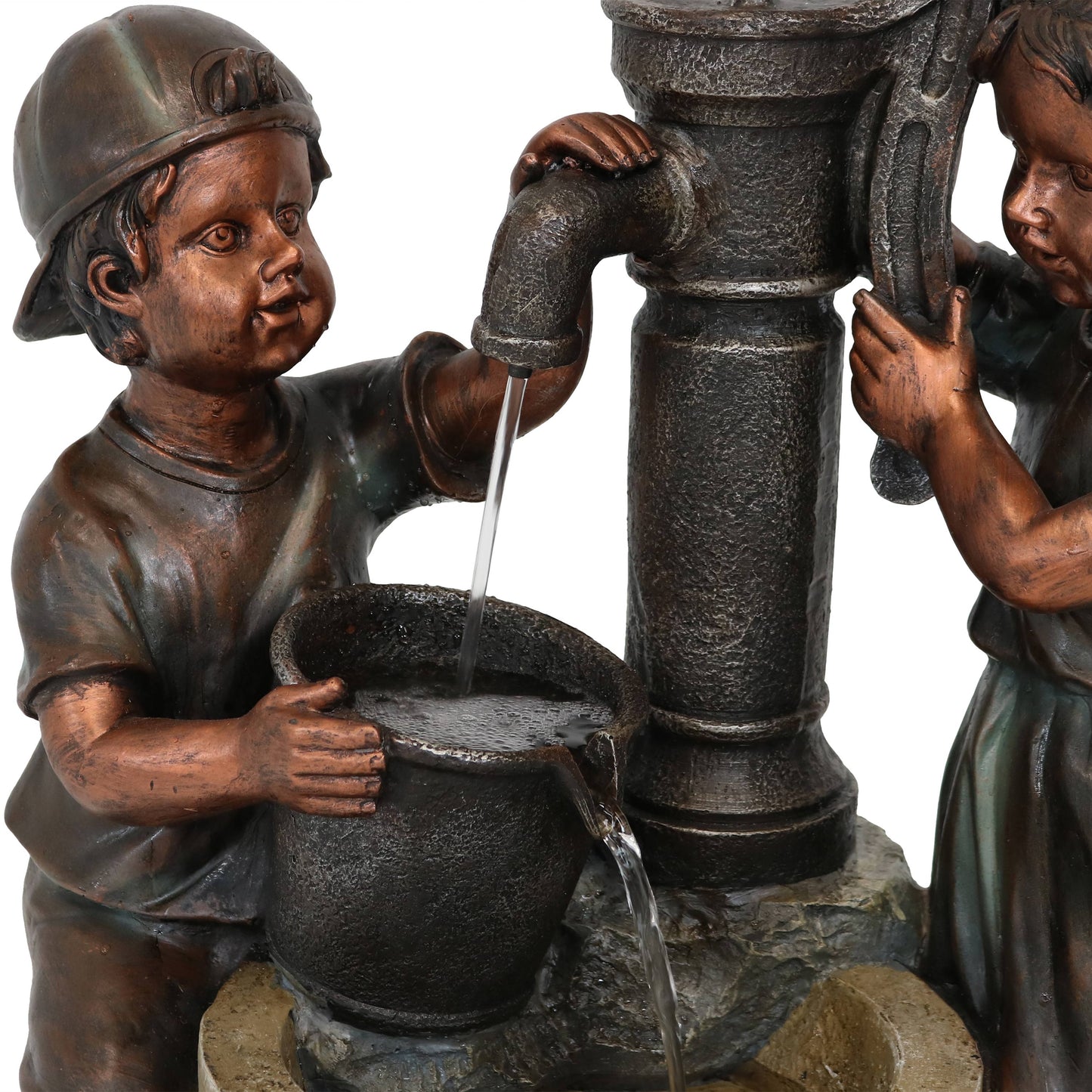 Sunnydaze 24" Jack and Jill at Farmhouse Pump and Well Outdoor Fountain
