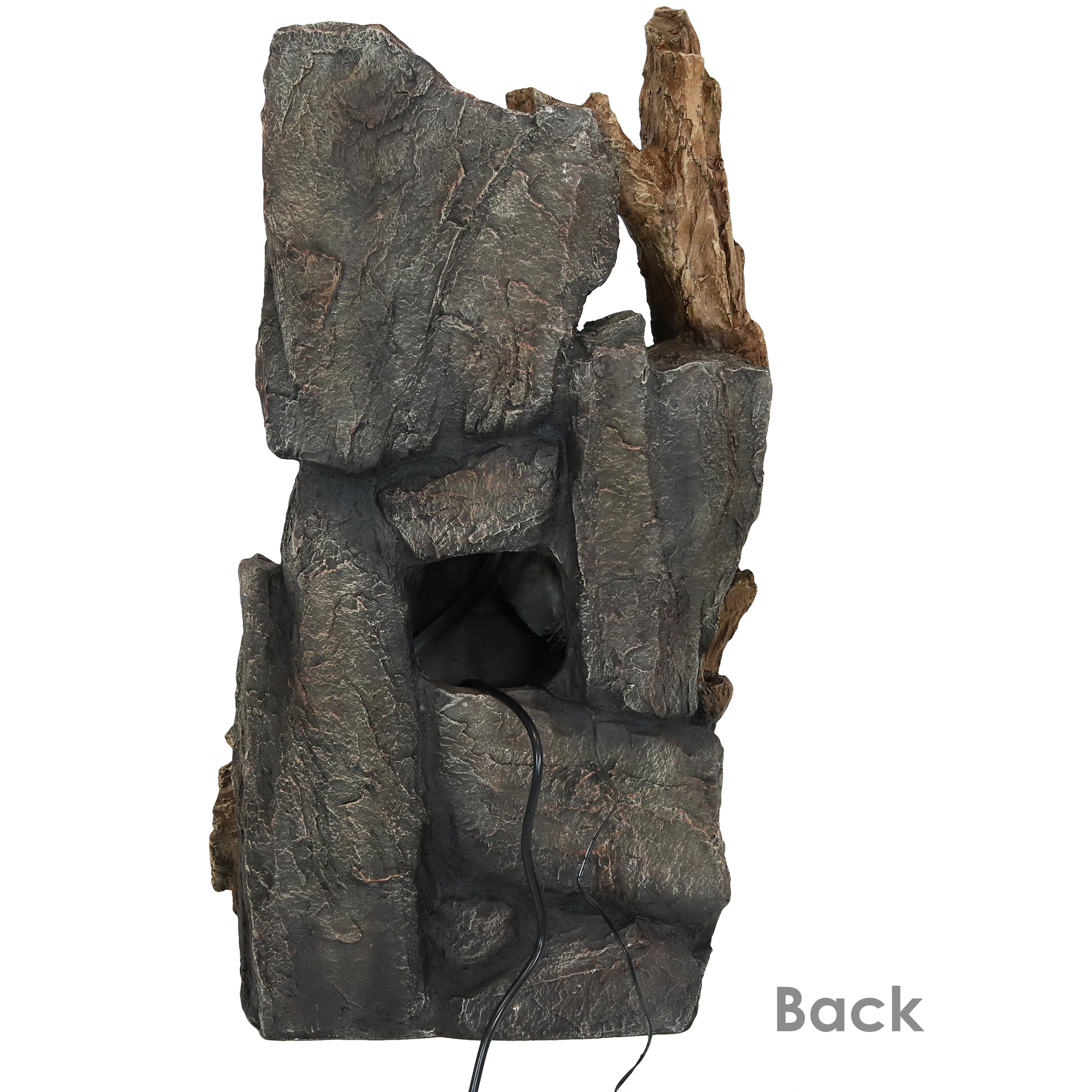 Sunnydaze 35" Cascading Mountainside Outdoor Fountain with LED Light