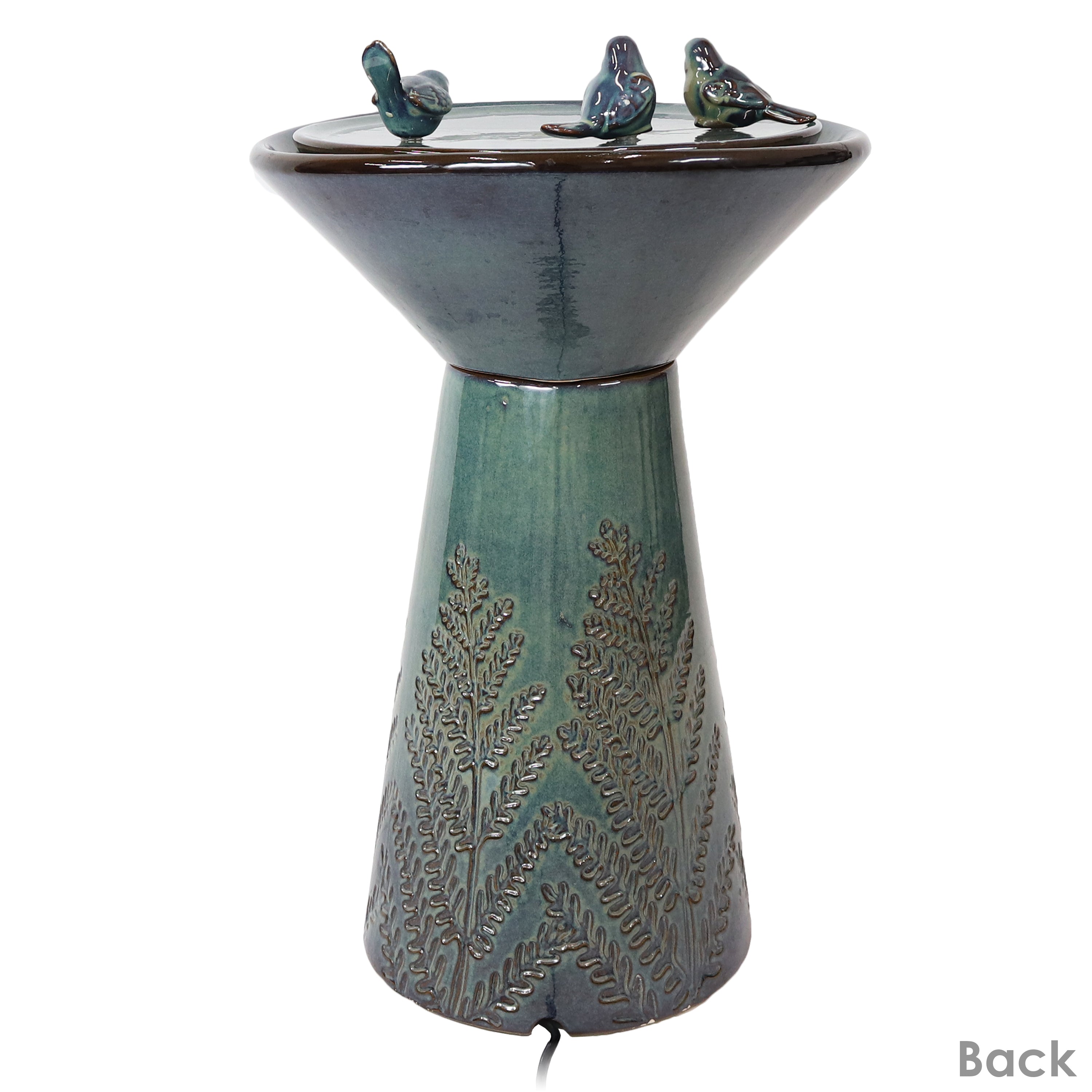 Sunnydaze 28.25" Gathering Birds Ceramic Outdoor Fountain with LED Lights