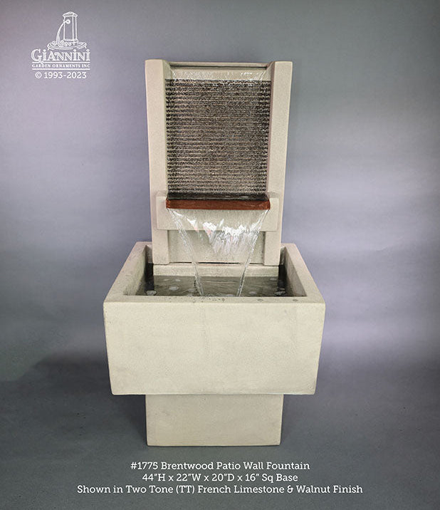 Giannini Garden Brentwood Patio Outdoor Wall Fountain 1775