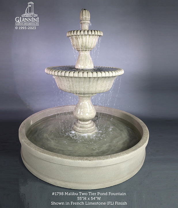 Giannini Garden Malibu Two Tier Outdoor Pond Fountain 1798