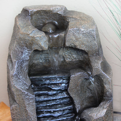 Sunnydaze 11" Stony Rock Waterfall Indoor Tabletop Fountain