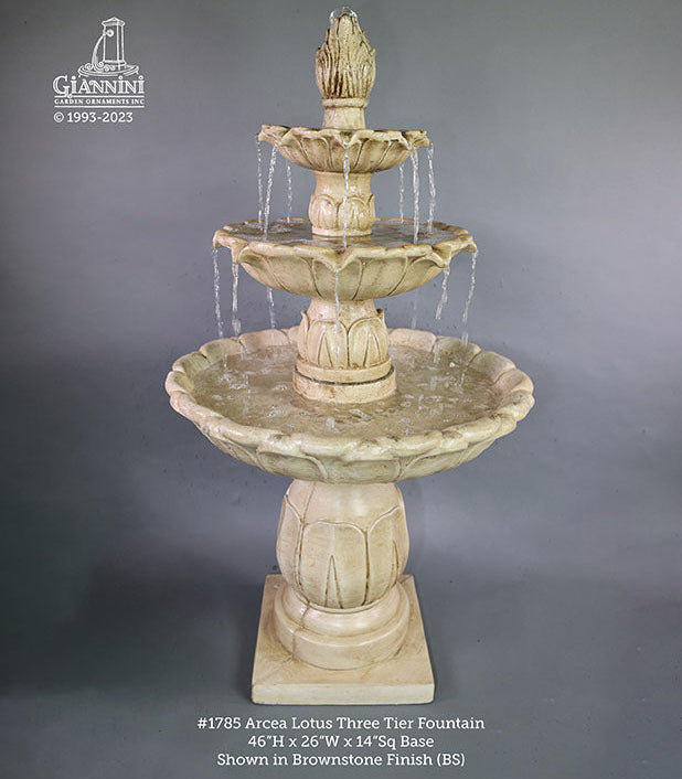 Giannini Garden Arcea Lotus Three Tier Outdoor Water Fountain 1785
