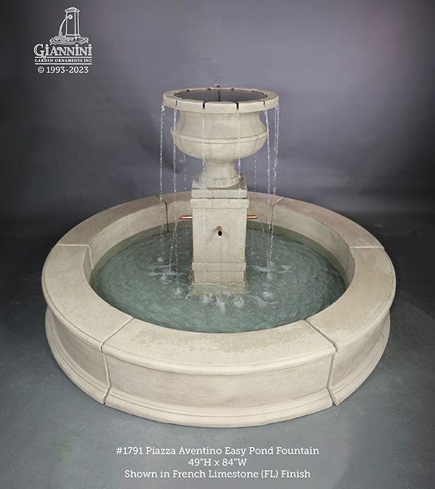 Giannini Garden Piazza Aventino Easy Pond Outdoor Water Fountain with Copper Spouts 1791