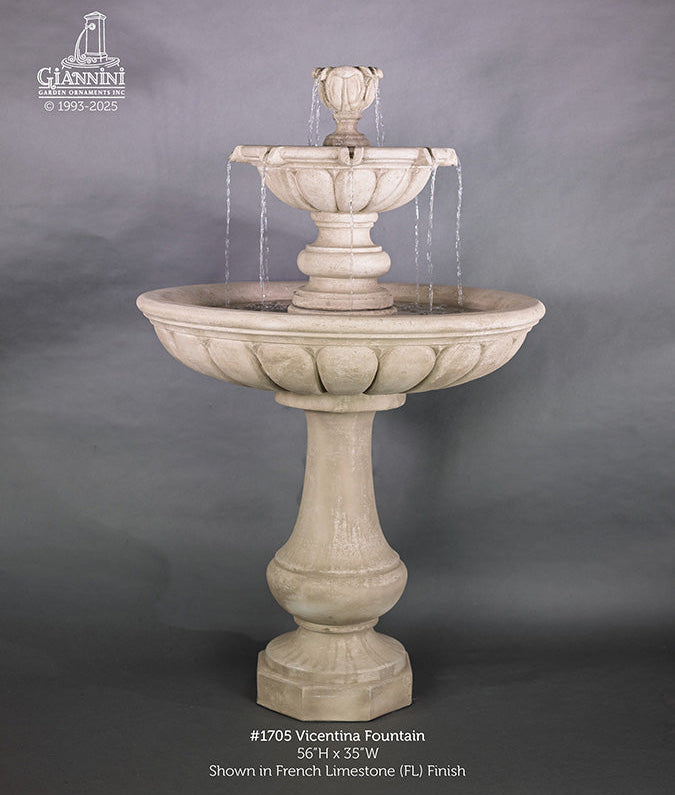 Giannini Garden Vicentina Two Tier Outdoor Water Fountain 1705