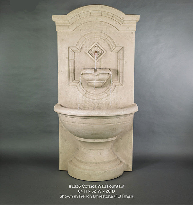 Giannini Garden Corsica Outdoor Wall Fountain in GFRC 1836