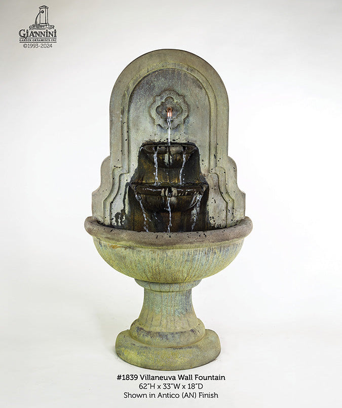 Giannini Garden Villanueva Outdoor Wall Fountain 1839