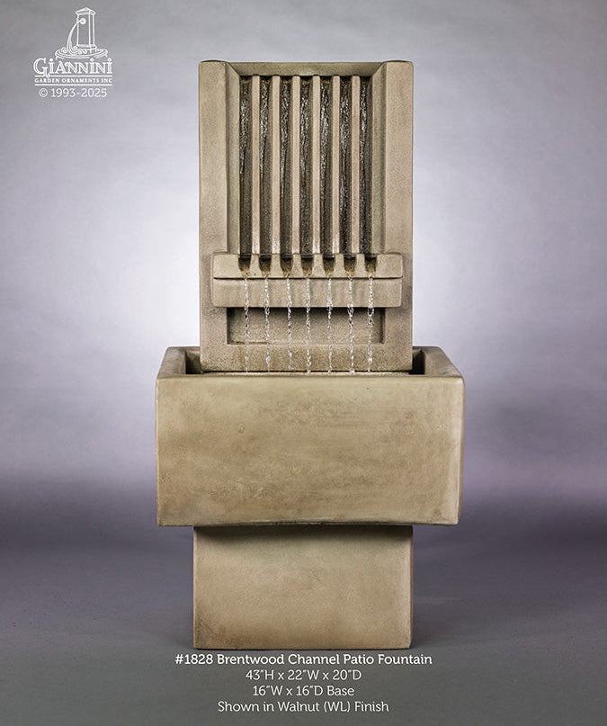 Giannini Garden Brentwood Channel Patio Outdoor Water Fountain 1828
