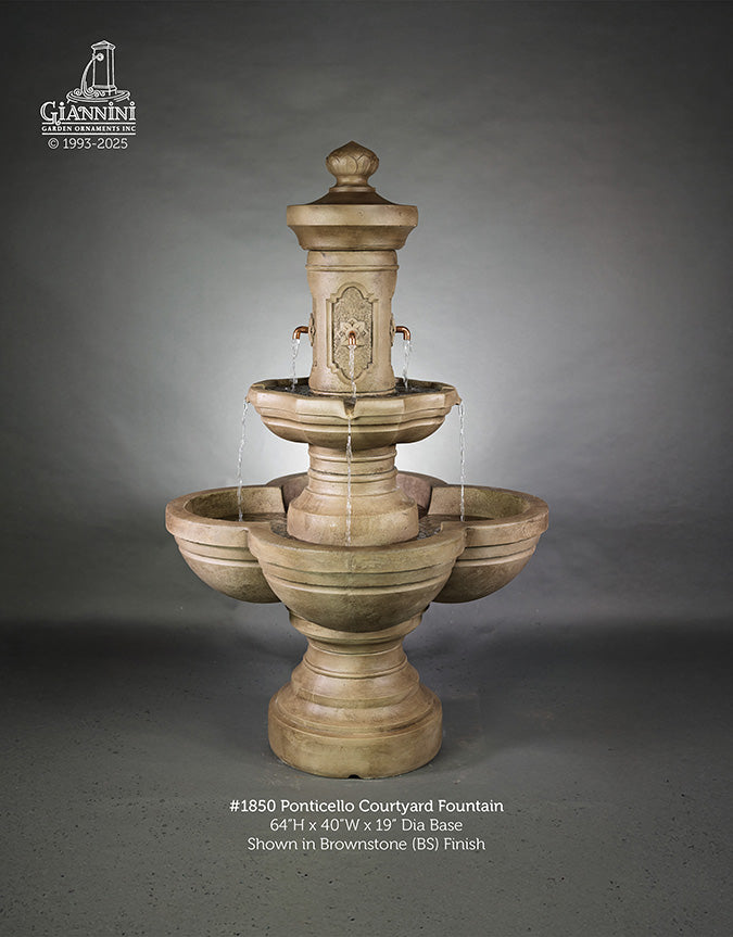 Giannini Garden Ponticello Outdoor Courtyard Fountain 1850