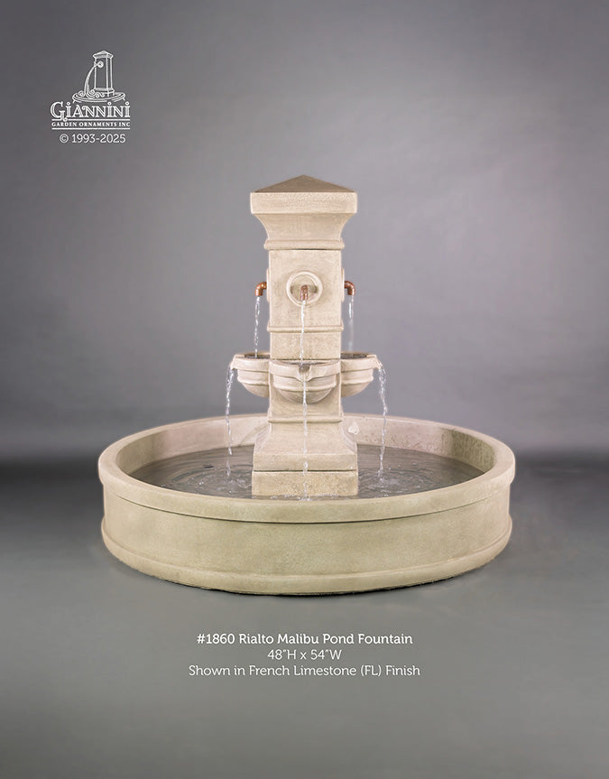 Giannini Garden Rialto Malibu Outdoor Pond Fountain 1860