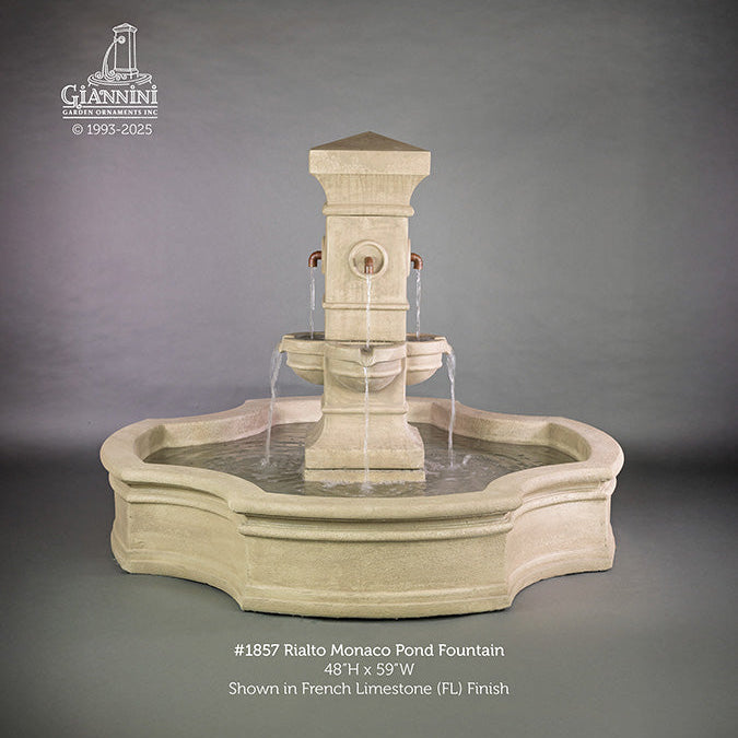 Giannini Garden Rialto Monaco Outdoor Pond Fountain 1857