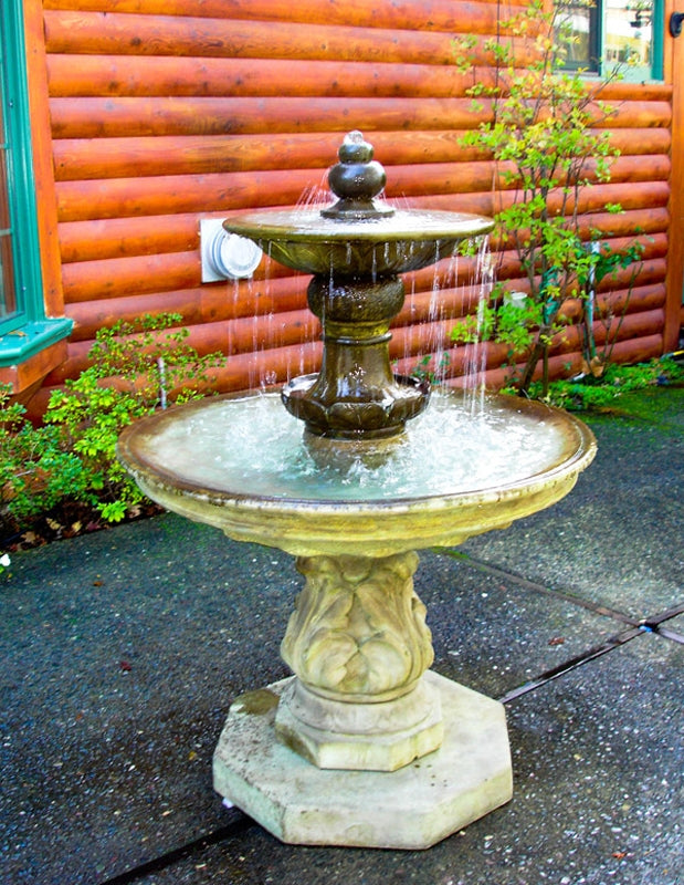 Giannini Garden Chelsea Garden Two Tier Outdoor Water Fountain with Step 1558