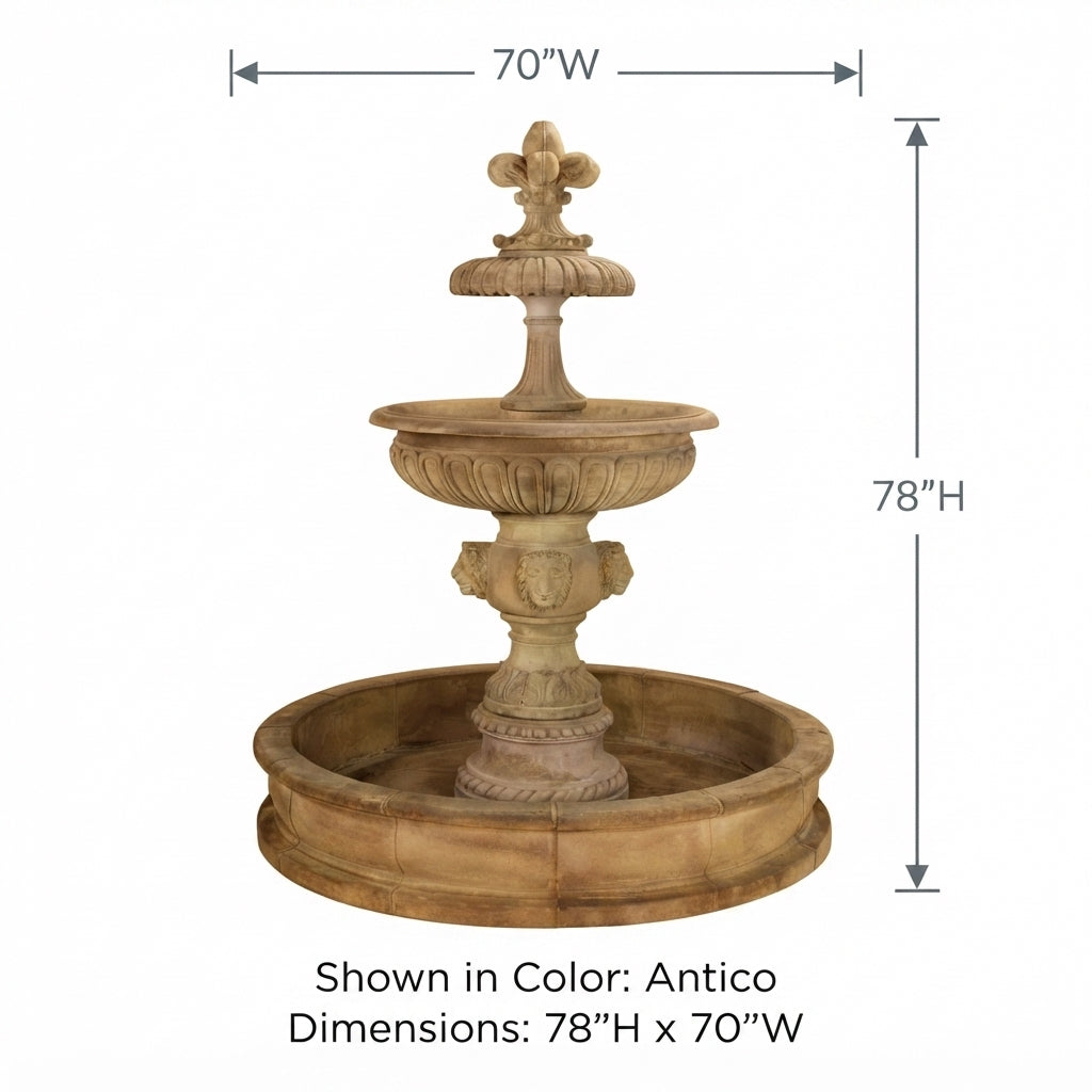 Giannini Garden Piazza Veneta Outdoor Pond Fountain 1239