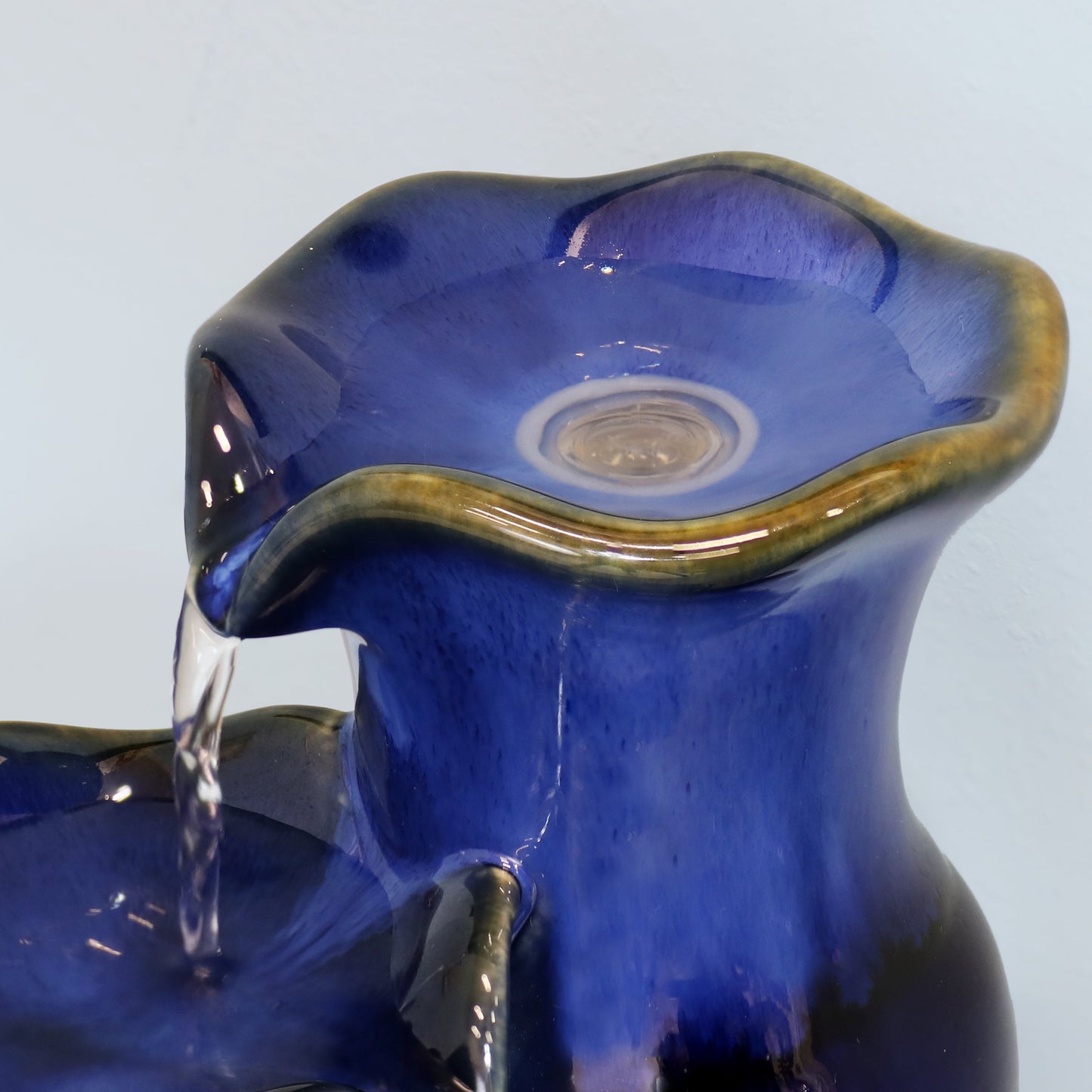 Sunnydaze Blue Glazed Pitchers 11" Ceramic Tabletop Fountain
