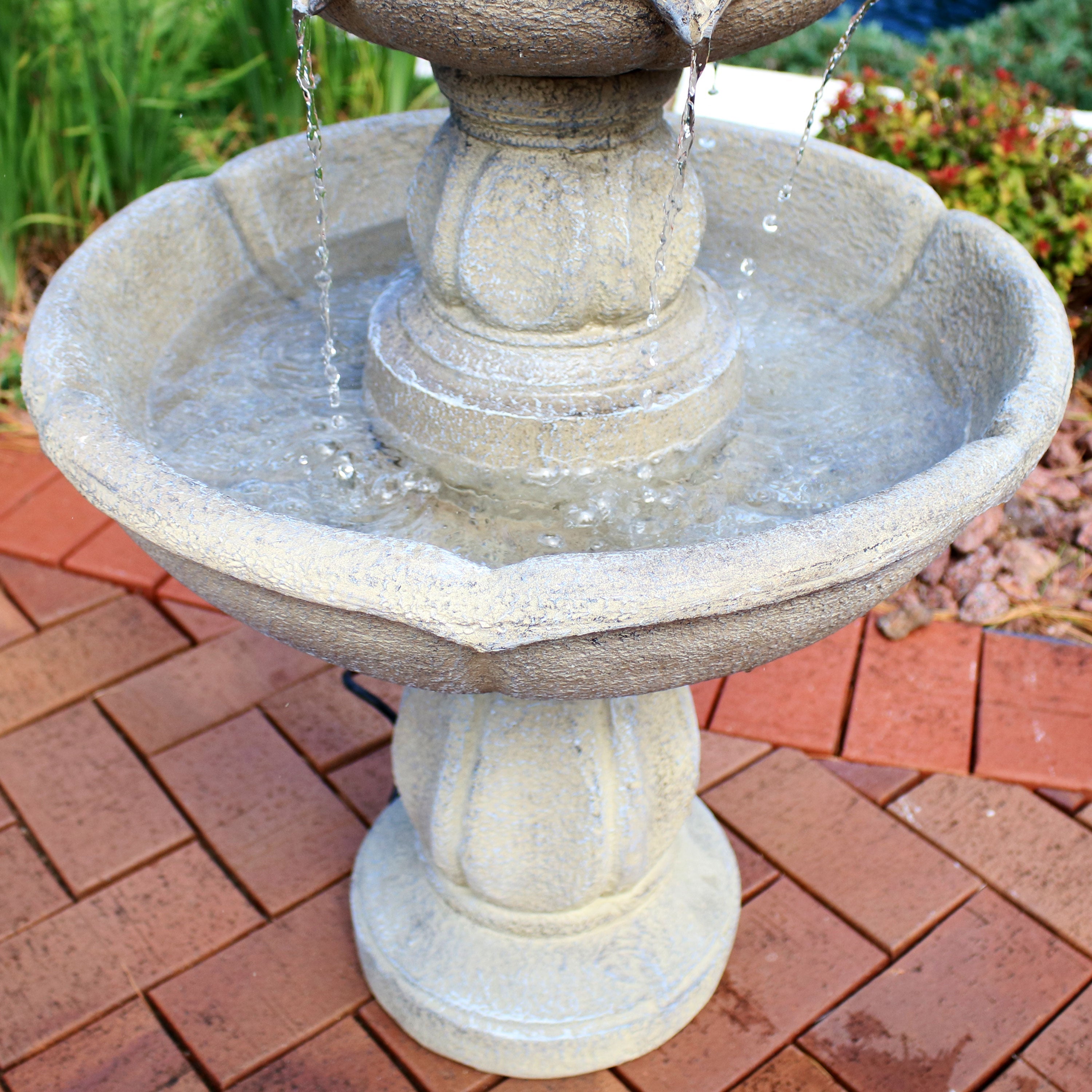 Sunnydaze 35" H Birds' Delight Outdoor Water Fountain with Pump