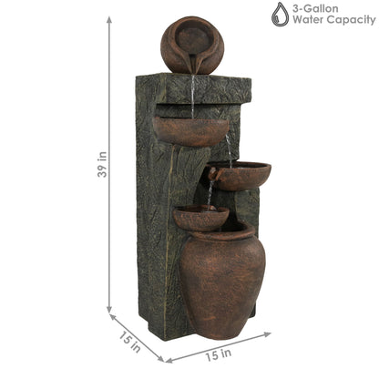 Sunnydaze 39" Cascading Earthenware Pottery Stream Fountain