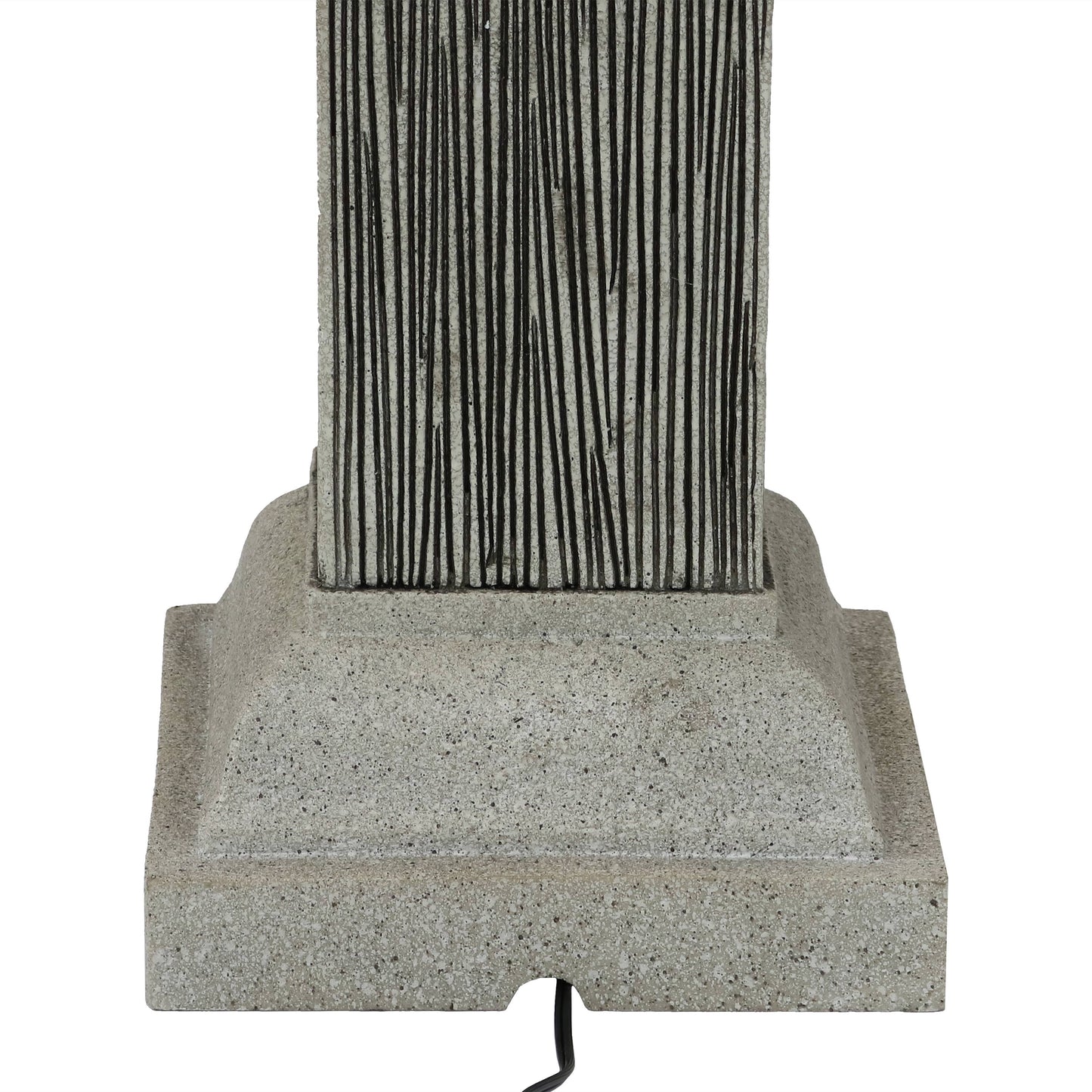 Sunnydaze 25" Square 2-Tier Outdoor Bird Bath Fountain with LED Lights