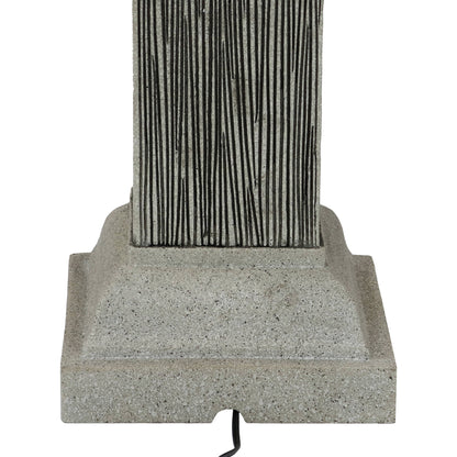 Sunnydaze 25" Square 2-Tier Outdoor Bird Bath Fountain with LED Lights