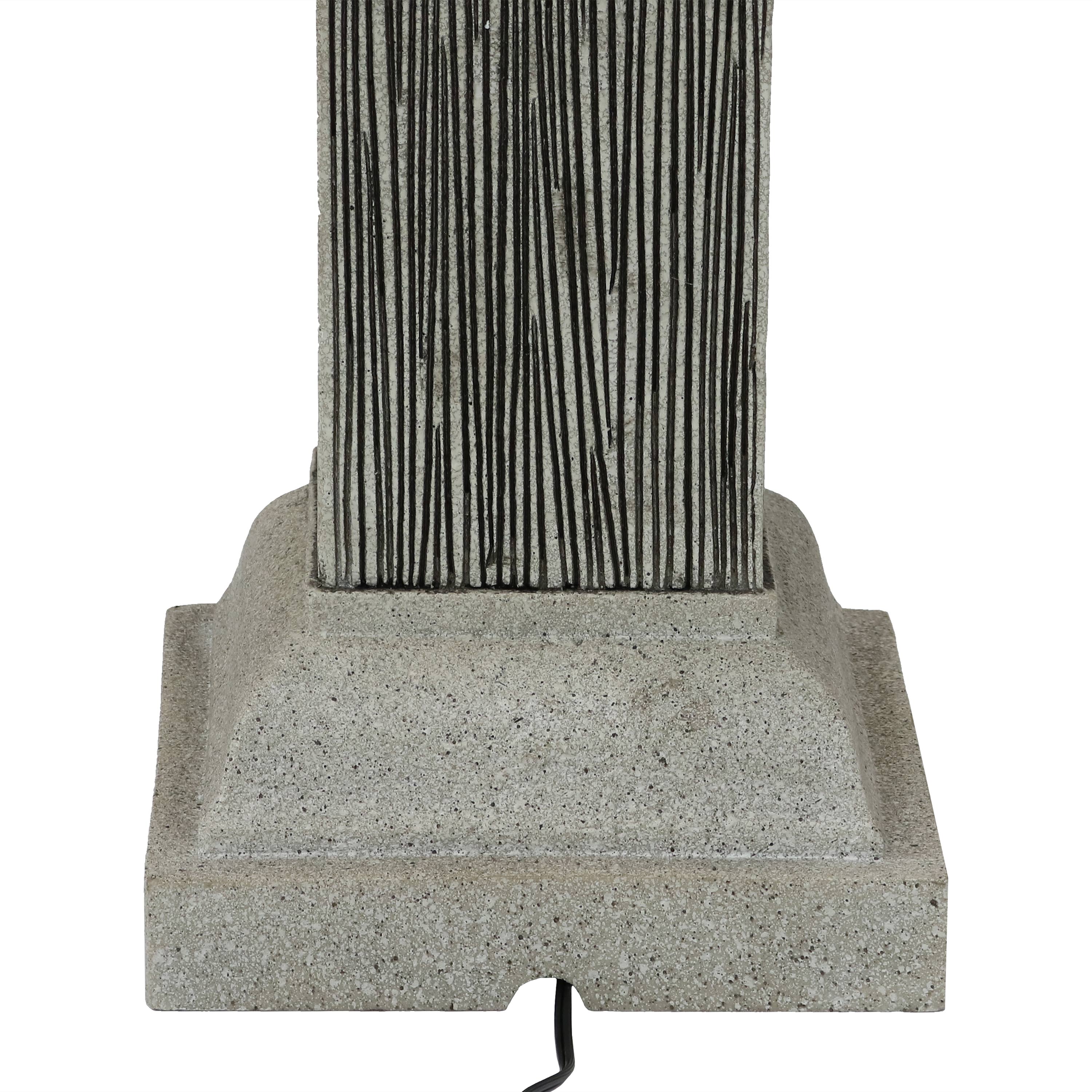 Sunnydaze 25" Square 2-Tier Outdoor Bird Bath Fountain with LED Lights