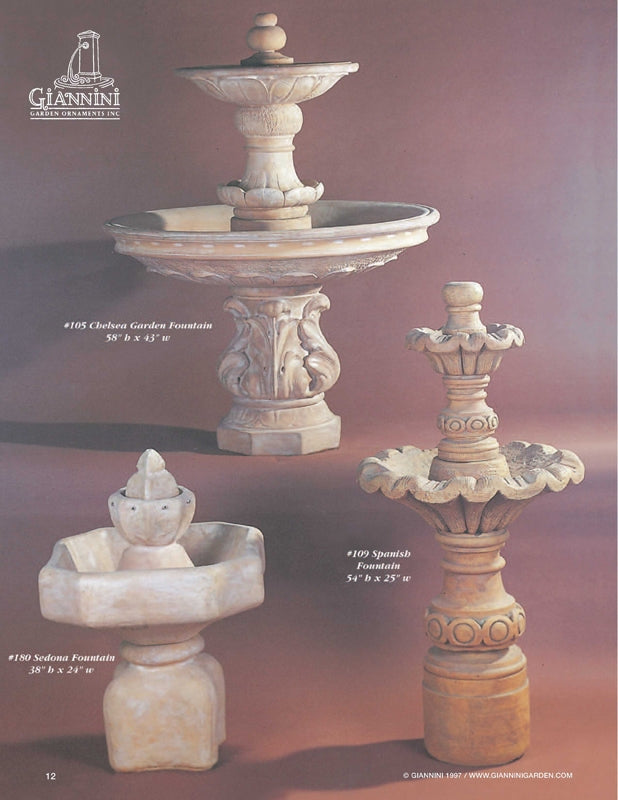 Giannini Garden Chelsea Garden Cast Stone Outdoor Fountain 105
