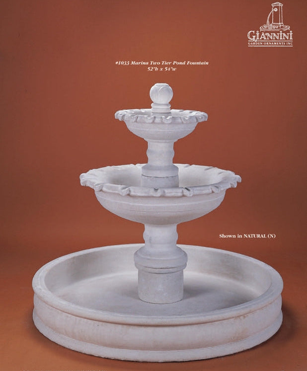 Giannini Garden Marina Two Tier Pond Outdoor Water Fountain 1033
