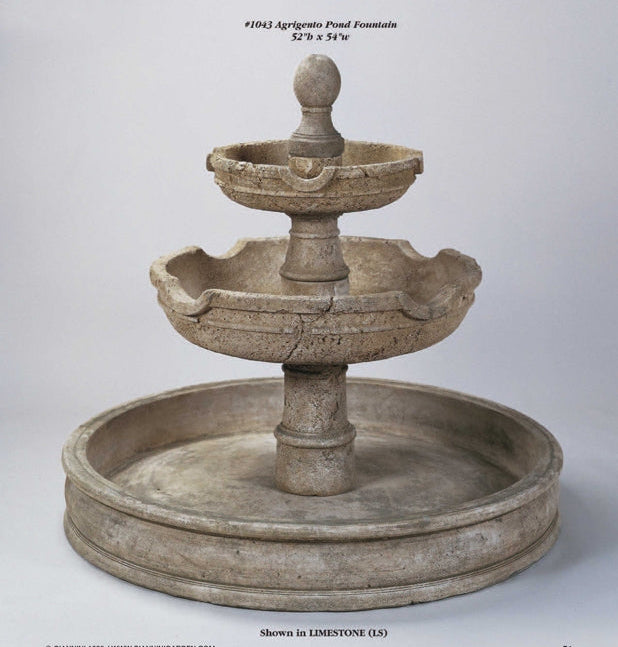 Giannini Garden Agrigento Two Tier Outdoor Pond Fountain 1043