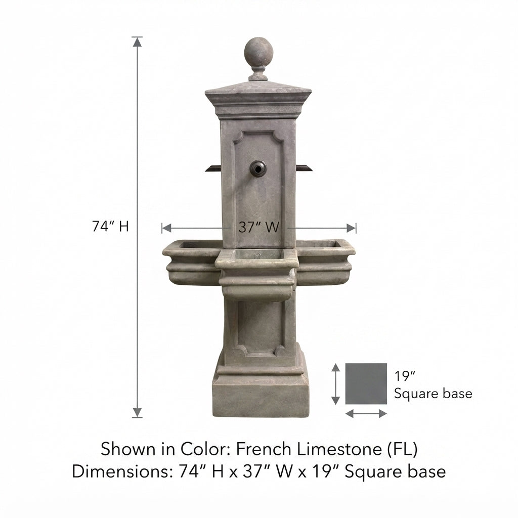 Giannini Garden Columnaris Cast Stone Outdoor Courtyard Fountain 719