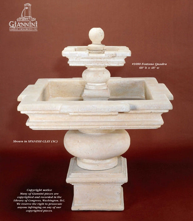 Giannini Garden Fontana Quadra Outdoor Water Fountain 1080